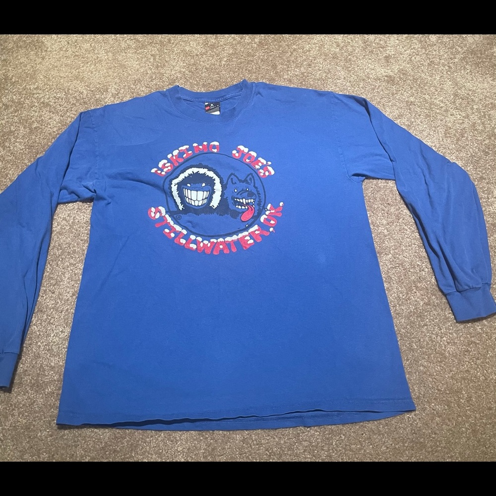 Eskimo Joes Juke Joint long sleeve blue t shirt size large